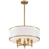 Desirae 21 1/4" Wide Warm Antique Brass 5-Light Pendant Light