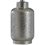 Selena Hammered Silver Ceramic Vase Accent Table Lamp