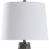 Hanson Dark Gray Diamond Ceramic Table Lamp
