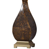 Dakota Textured Dark Brown Twisted Vase Table Lamp