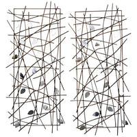 Limbed Reflection 38" High 2-Piece Metal Wall Art Set