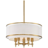 Desirae 21 1/4" Wide Warm Antique Brass 5-Light Pendant Light