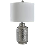 Selena Hammered Silver Ceramic Vase Accent Table Lamp