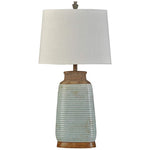 Armond Light Brown and Blue Ceramic Vase Table Lamp