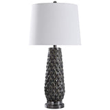 Hanson Dark Gray Diamond Ceramic Table Lamp