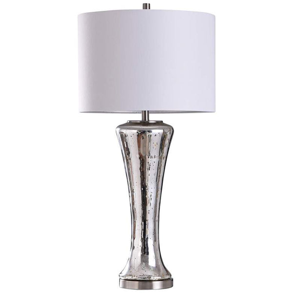 Kinwick Antique Silver Reflective Glass Vase Table Lamp