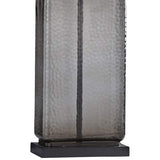 Charles Dimpled and Tinted Smoked Gray Glass Table Lamp