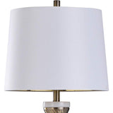 Erri Antiqued Brass Metal and Natural Marble Table Lamp