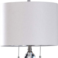 Aglona Textured Black Coal Pedestal Table Lamp