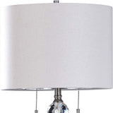 Aglona Textured Black Coal Pedestal Table Lamp
