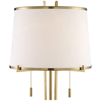 Possini Euro Palisade Luxe Satin Brass and Marble Floor Lamp
