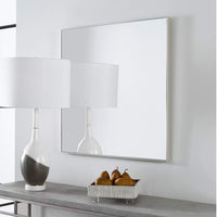 Uttermost Alexo Brushed Silver 28" Square Wall Mirror