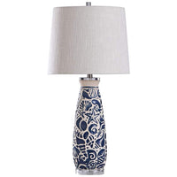 Maris Blue and Ivory Ceramic Vase Table Lamp