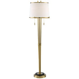 Possini Euro Palisade Luxe Satin Brass and Marble Floor Lamp