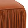 Morgan Cognac Velvet Pleated Square Ottoman