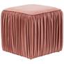 Morgan Mauve Velvet Pleated Square Ottoman