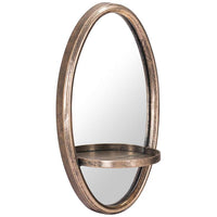 Petite Ogee Gold 7" x 12 3/4" Oval Wall Mirror with Shelf