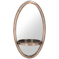 Petite Ogee Gold 7" x 12 3/4" Oval Wall Mirror with Shelf
