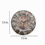 Eangee 13" Round Distressed Brown Capiz Shell Wall Clock