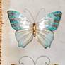 Eangee Butterfly 18"W Pearl and Aqua Capiz Shell Wall Decor