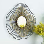 Zuo Comet Gold Black 21 3/4" Round Decorative Wall Mirror