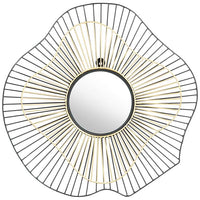 Zuo Comet Gold Black 21 3/4" Round Decorative Wall Mirror