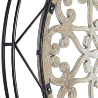 Mandala Black and Natural 33" Round Metal Wall Art
