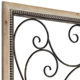 Black and Distressed Wood 36 3/4 x 57" High Filigree Screen Wall Art