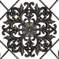 Black and Distressed Wood 36 3/4 x 57" High Filigree Screen Wall Art