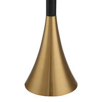 Possini Euro Piazza Antique Brass and Black Torchiere Floor Lamp
