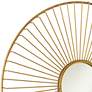 Sarra Gold Leaf Metal 33" Round Wall Mirror