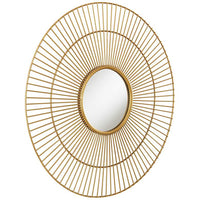 Conelli Gold Leaf Metal 33 3/4" Round 2-Layer Wall Mirror