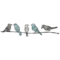 Eangee Birds On A Wire 29" Wide Green Capiz Shell Wall Art