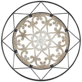 Mandala Black and Natural 33" Round Metal Wall Art