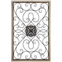Black and Distressed Wood 36 3/4 x 57" High Filigree Screen Wall Art