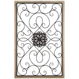 Black and Distressed Wood 36 3/4 x 57" High Filigree Screen Wall Art