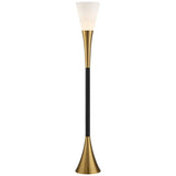 Possini Euro Piazza Antique Brass and Black Torchiere Floor Lamp