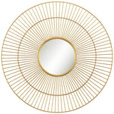 Conelli Gold Leaf Metal 33 3/4" Round 2-Layer Wall Mirror