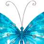 Eangee Butterfly 18" Wide Sea Blue Capiz Shell Wall Decor