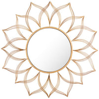 Zuo Flower Gold 26 3/4" Round Wall Mirror