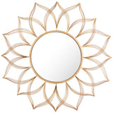 Zuo Flower Gold 26 3/4" Round Wall Mirror