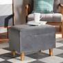 Baxton Studio Elias Gray Velvet Tufted Storage Ottoman