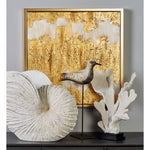 Erroll Polished Beige 24" Square Framed Canvas Wall Art