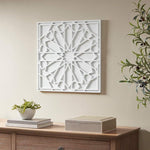 Boho Notion 23 1/2" Square Carved Wood Wall Art