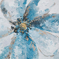 Gleaming Blue Florals 20" Square 2-Piece Canvas Wall Art Set