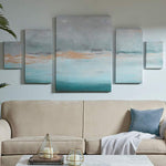 Glistening Gold Marble 39" High 5-Piece Canvas Wall Art Set