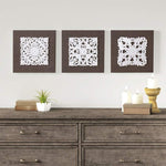 White Mandala Trinity 12" 3-Piece 3D Canvas Wall Art Set