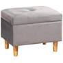 Baxton Studio Elias Gray Velvet Tufted Storage Ottoman