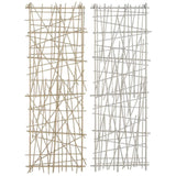Hatcher Polished Gold and Silver 36" High 2-Piece Wall Art Set