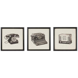 Vintage Models 13 1/4" Square 3-Piece Framed Wall Art Set